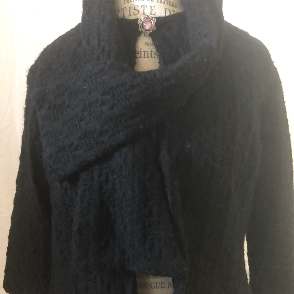 Soft black 1930’s vintage sweater- knit bolero style jacket.